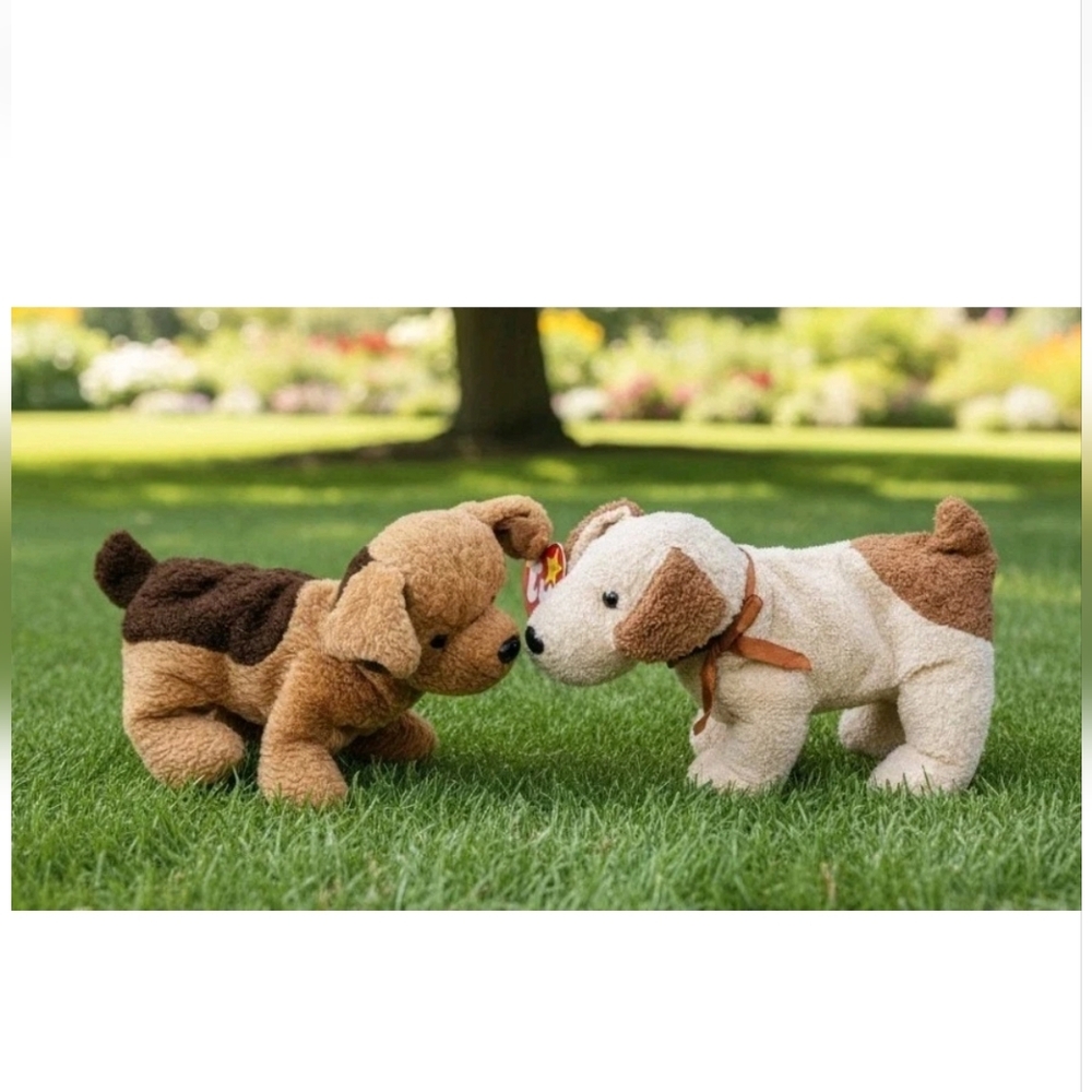TUFFY Brown Terrier, RUFUS Welsh Terrier pups Retired Ty Beanie Baby Lot of 2 - Picture 2 of 6